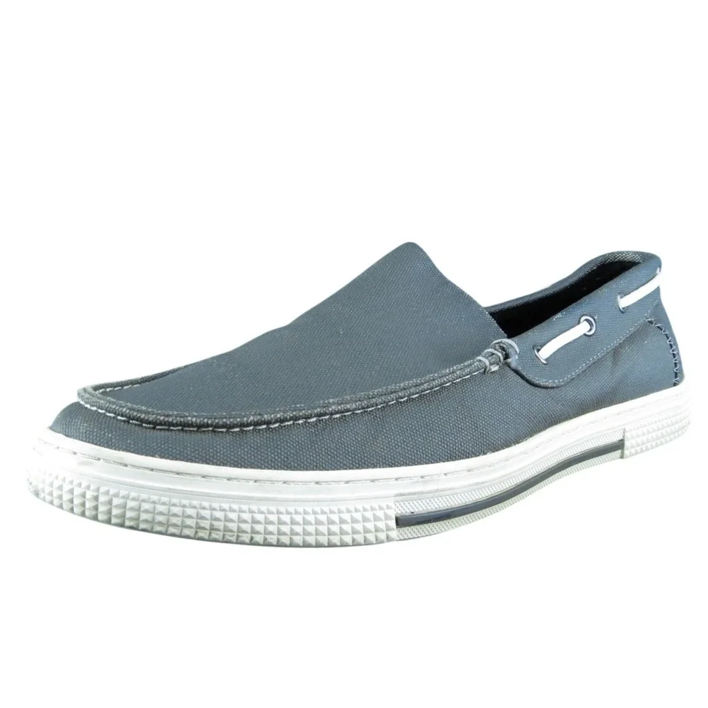 Kenneth Cole Reaction Ankir Men Boat Shoe Gray Fabric Slip On‎ Size 11 Medium